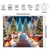 Magic Forest Christmas Background Banner Polyester Winter Wonderland Party Hanging Decoration with Snow Trees and Deer
