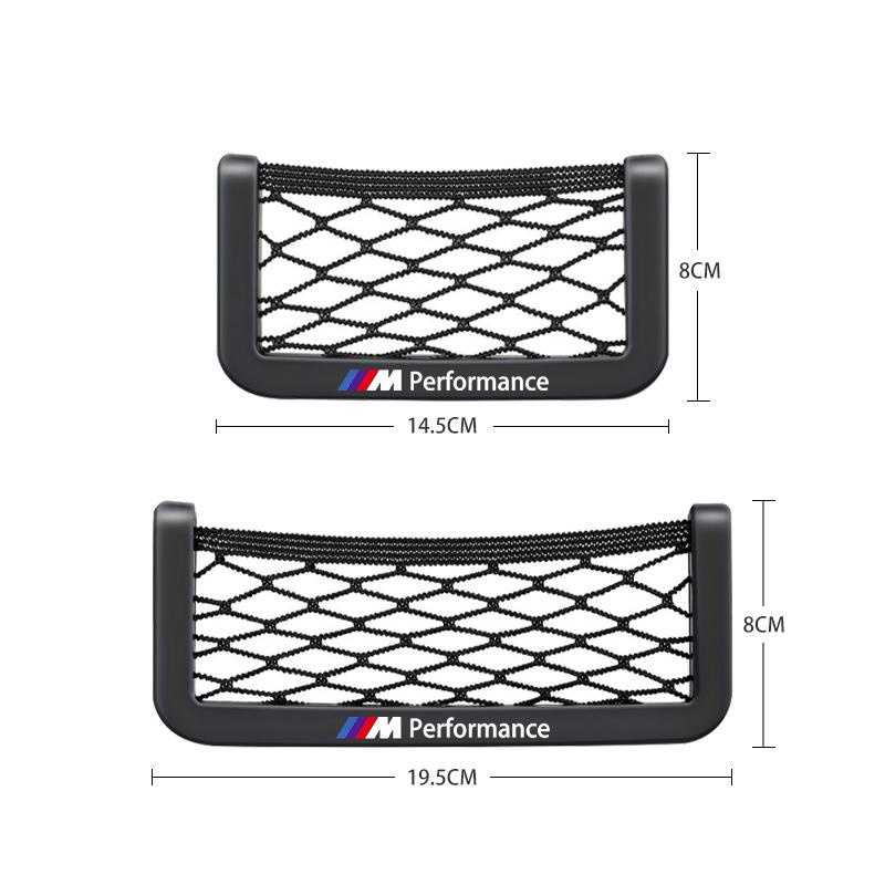 Car Organizer Storage Bag Auto Paste Net Pocket Phone Holder Car Accessories For BMW M E34 E36 E60 E90 E46 E39 E70 F10 F20 F30 X5 X6 X1 M3 M5 M6 E71