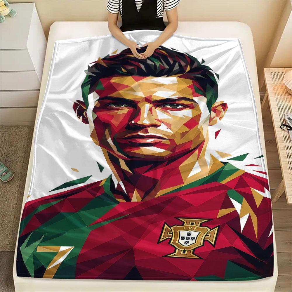 1PC CR7 Cristiano Ronaldo Patterned Flannel Blanket Suitable For All Seasons for Home Decor Warmth and Comfort Gifts Holiday Present