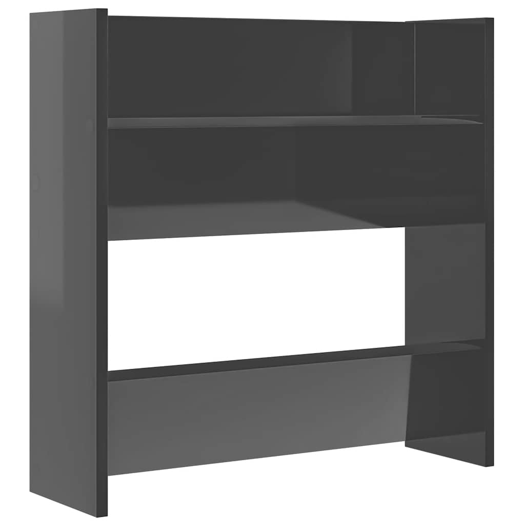 Vidaxl Wall Shoe Shelves, 4 Pcs, Glossy Gray, 60X18X60 Cm