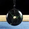 Pendant Natural Transparent Green Tibetan Medicine Safety Buckle Magnetic Safety Buckle Dark Green Snake Pattern Necklace