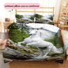 1PC Horse Bedding Quilt Set Quilt Cover Pillowcase Home Decoration Birthday Gift (1 * duvet cover + 2 * pillowcase, without core)