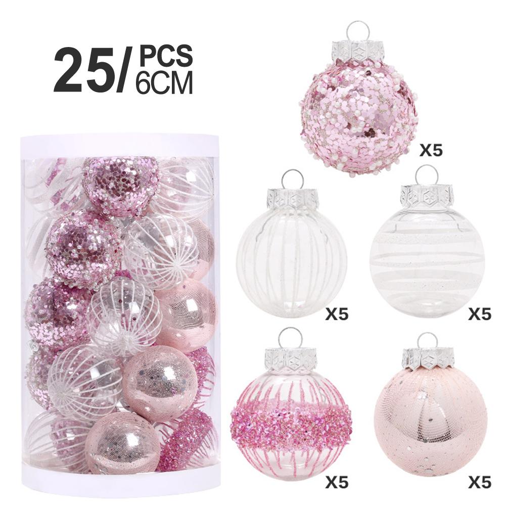 

25PCS Christmas Glitter Ball Ornaments Tree Decorations for Holiday Wedding