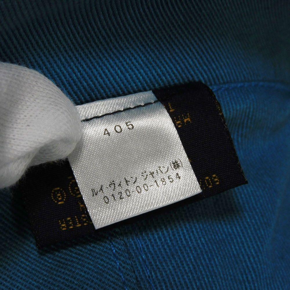 Used 12564 Reversible Bucket Hat M76213 7919 60 Logo Blue Polyester Chapeau Monogram Denim Cotton White Men's from