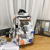 Schoolbag High School Backpack Men Ins Trendy Cool Personality Graffiti College Student Schoolbag Women's Casual Simple Versatile Backpack