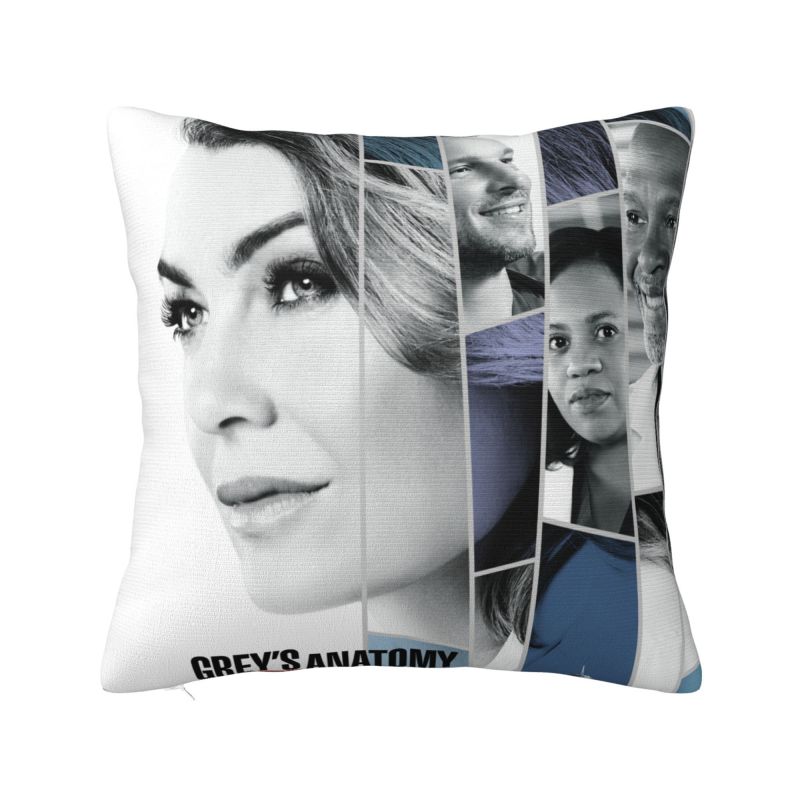Custom Greys Anatomy Cartoon Collage Nordic Pillow Cover Decoration Car Cushion