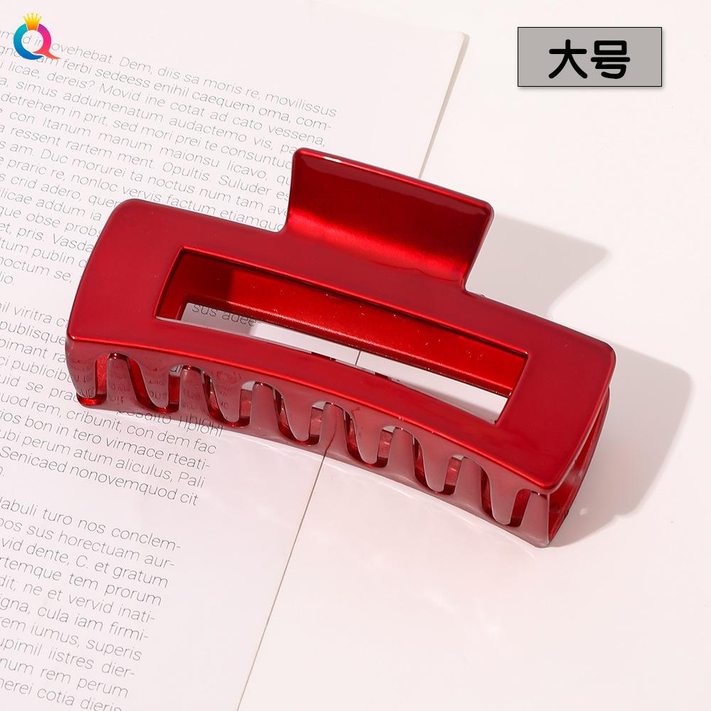 Korean Acrylic Red Geometric Hair Claw for Women Fashion Small Large Square Hair Crabs Clip Clamps Girls Hair Accessories