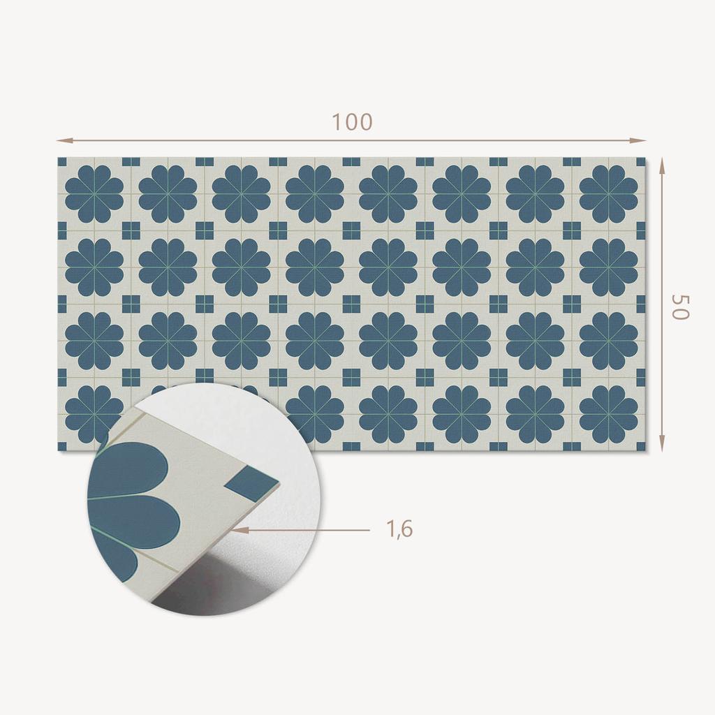 Self-Adhesive Panel With Print - Perfect For The Kitchen 100x50 Cm Floral Checkered Pattern