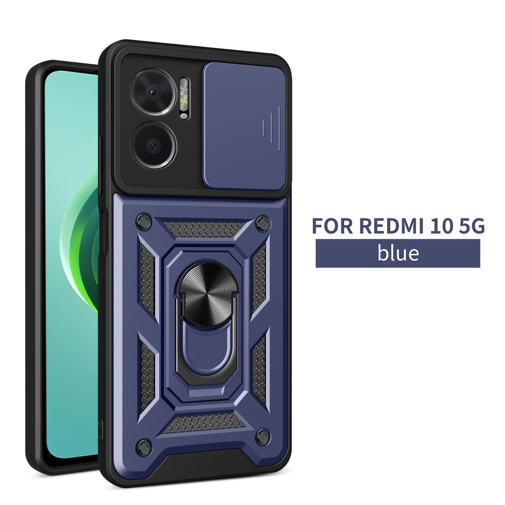 For Xiaomi Redmi 10 5G Case Redmi 10 5G Cover Redmi 10 5G Magnetic Ring Holder Armor Phone Case Slide Camera Protect Back Cover
