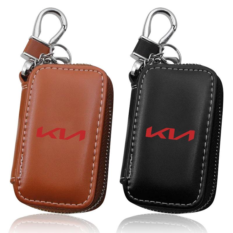 Custodia per Chiavi Auto Portachiavi in Pelle con Zip Borsa Accessori Per KIA Sportage Ceed Rio 3 4 Picanto Soul Forte Cerato sorento picanto