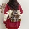 Schoolbag Double Backpack New Fashion Plaid Flannel Small Cute Women's Small Backpack Bag