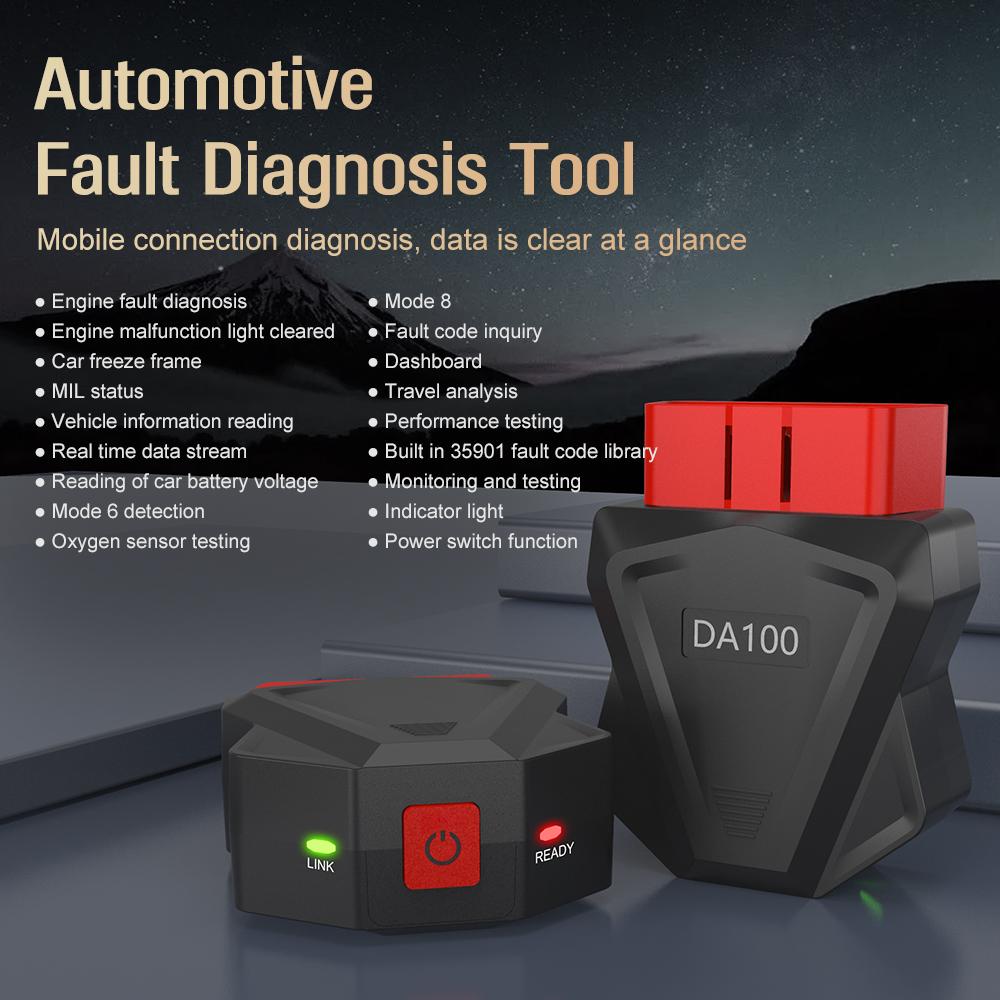 Car OBD2 Code Reader Auto Diagnostic Tools Universal With Switch DA100 Engine Battery Test Car Accessories OBD 2 Scanner Erase Fault Code