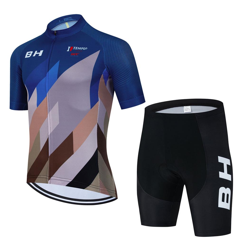 Men's Short-sleeved Cycling Sweatshirt Set New Summer Cycling Suit MTB Breathable, Silicone Cycling Suit 2026 Summer Breathable Cycling Suit Set