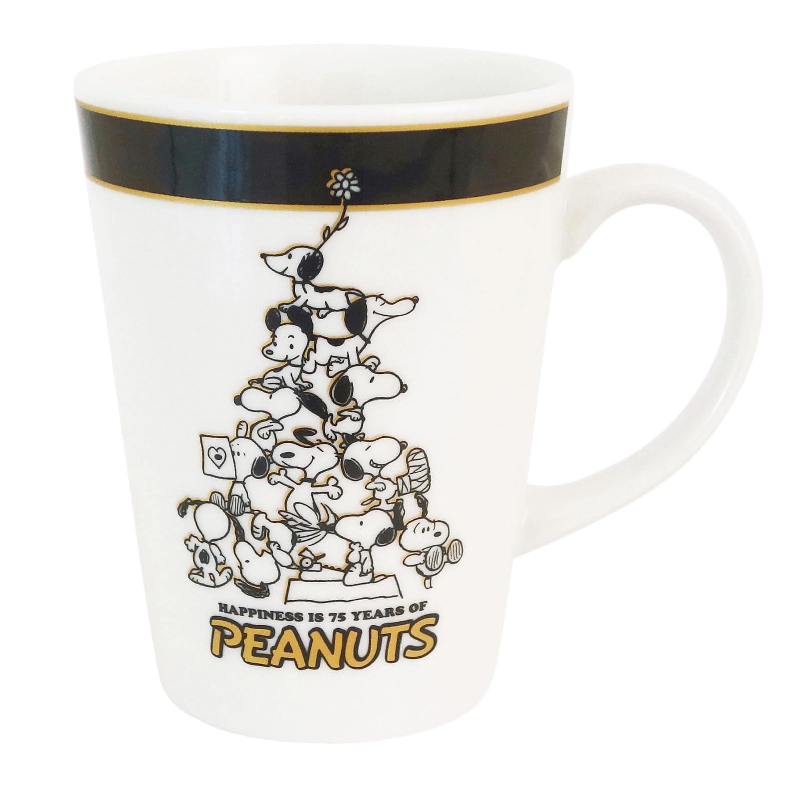 

75th Anniversary Snoopy 8 x Microwave and Dishwasher Character SN Made in 626101 Peanuts Mug, 10.5cm, Safe, Goods, Tableware, Pyramid, Japan,