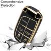 SUNCARACCL for Jeep Key Fob Cover with Leather Keychain, Soft TPU Full Cover Protection Key Case for Grand Cherokee Renegade Dodge Durango Challenger