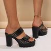 Fashion Women High Heels Sandals 2025 Summer New Fashion Non Slip Thick Heeled Shoes Slip on Platform Sandals Women Sandalias De Mujer