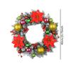 Christmas Wreath for Front Door Garland with Balls and Flowers Round Winter Wreath Xmas Decor for Office Home