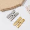 Sturdy Brass Zirconia Rectangle Bracelet and Necklace Clasp for Sophisticated Fashion Accessories Craft Supplies