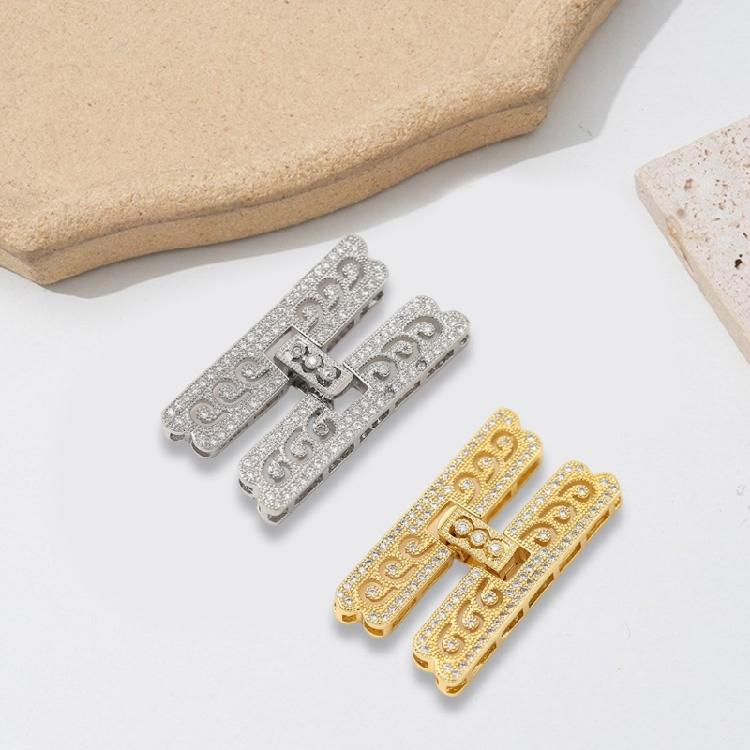 Sturdy Brass Zirconia Rectangle Bracelet and Necklace Clasp for Sophisticated Fashion Accessories Craft Supplies