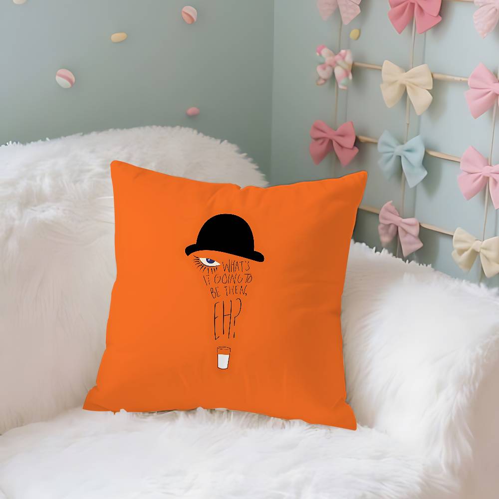 Uhrwerk Orange Kissenbezug Dekokissenbezug Nordischer Vintage-Stil Kissenbezüge Wohnzimmer Sofa Couch Sitz