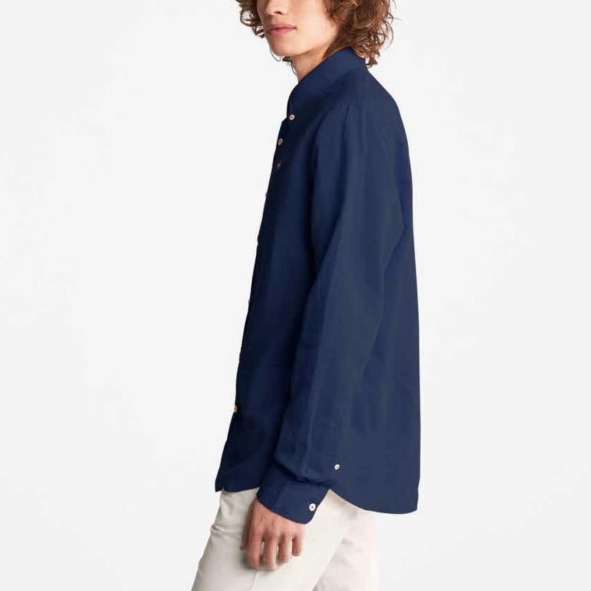 Timberland Casual Fashion Simple Long Sleeve Shirt Men shirts Denim-Blue TB0A24WR2881