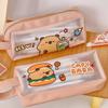 Capybara Transparent Pencil Case Large Capacity Cute Pen Bag Kawaii Cosmetic Bag School Study Stationery Office Supplies