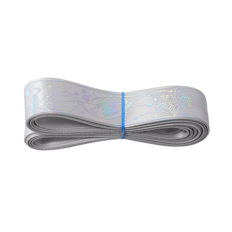1 Roll DIY Hot Stamping Material Printed Pattern Butterfly Ribbon Creative Hot Stamped Ribbon Lace Accessories 2.5x450cm