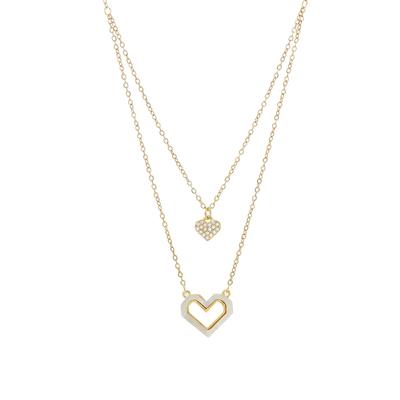 Kızlar İçin Kolyeler Hediyeler Şeftali Kalp Kolye Kadınlar İçin Narin Çift Kolye Charms Moda Vintage Kolye Takı