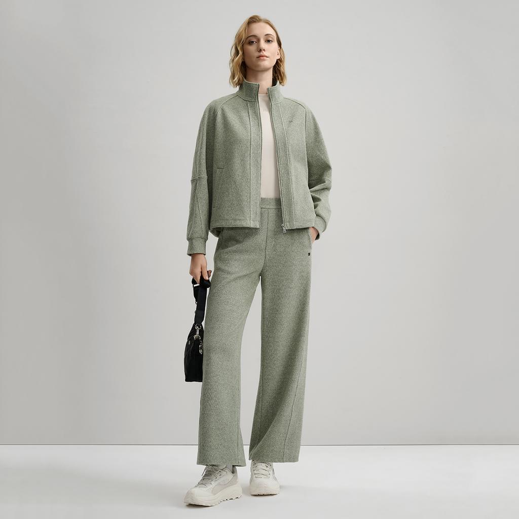 Fila White Fashion Simple Casual Relaxed Comfortable Loose Versatile Knitted Jacket Women Jackets Green F11W543504FLG