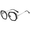 Anti Blue Light Polygon Round Reading Glasses Women Fashion Luxury Brand Design Glasses Transparent Women's Eyeglass Frame