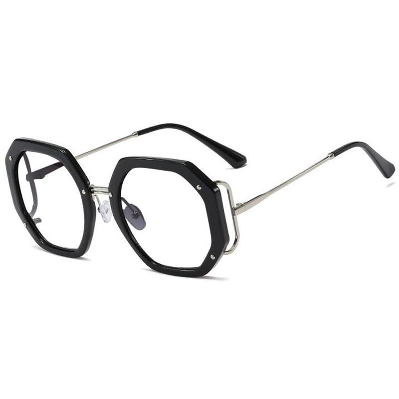Anti Blue Light Polygon Round Reading Glasses Women Fashion Luxury Brand Design Glasses Transparent Women's Eyeglass Frame