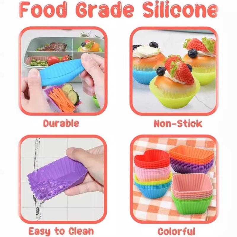40Pcs Silicone Bakings Cups Cupcakes Liner Muffins Cake Bakings Molds Easy to Use