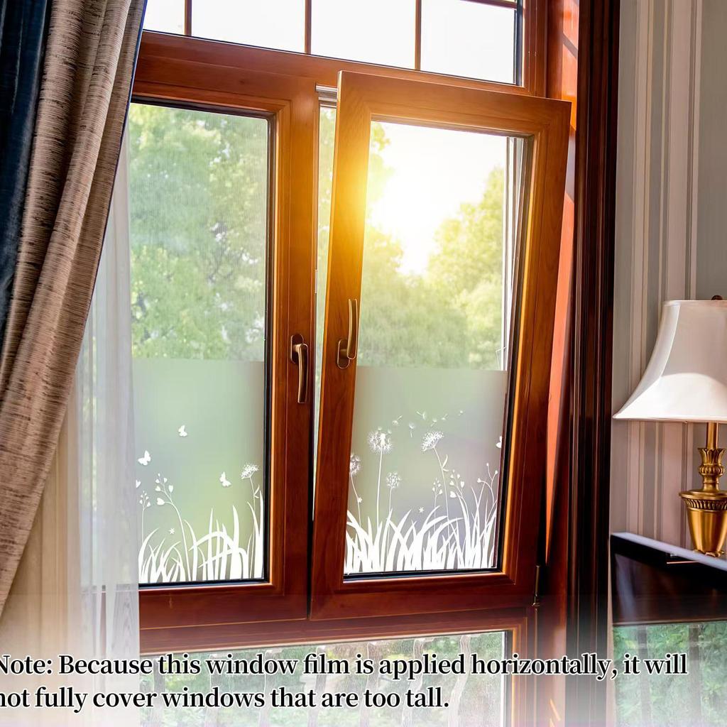 European Dandelion Print Translucent Shower Privacy Film