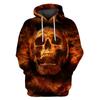 Autumn Vintage Hoodie Men Skull Flaming Graphic 3D Print Hip Hop Style Casual Men's Long Sleeve Oversize Comfortable Clothing
