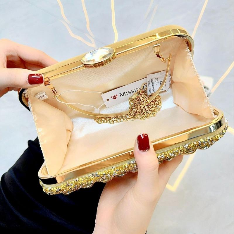 Diamond-encrusted Clutch Dinner Bag Wedding Banquet Bag Party Bag Small Square Bag Women's Bag