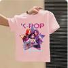 Kpop Childrens T Shirt Cartoon Graphic Short Sleeve Summer Comfortable Top Funny Gift for Fans Harajuku TShirts Girls Clothes