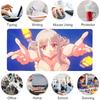 Gaming Mouse Pad Large Antislip Stitched Edges Cute Silver Hair Elf Anime Girl Mat for PC Gamers and Daily Office Desk Use