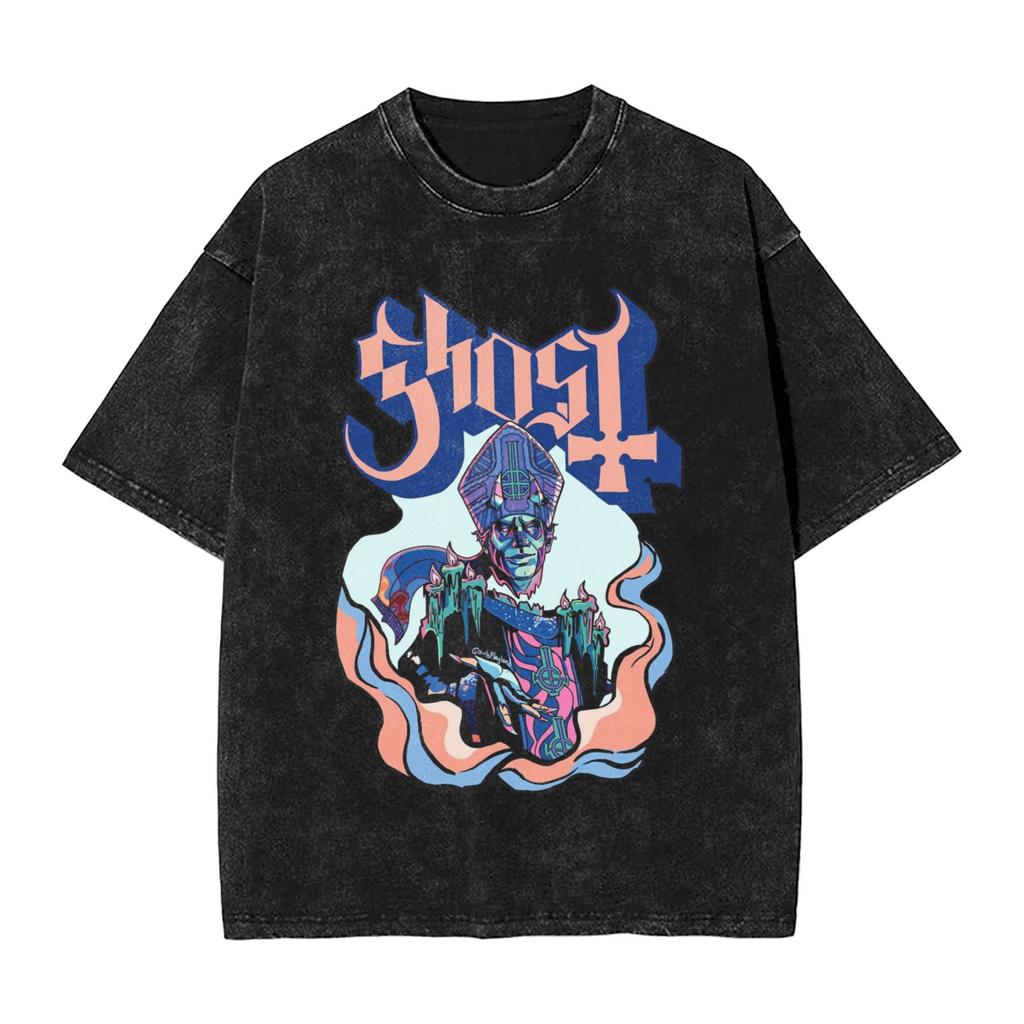 90s Perpetua Ghost  Band T-Shirts for Men  Fun Pure Cotton Tee Shirt Crew Neck Short Sleeve T Shirts Summer Tops
