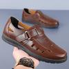 Men's Leather Shoes Business Casual Dress Single Shoes Soft Sole Summer Men's Sandals Medium Old Dad Shoes Beach Shoes