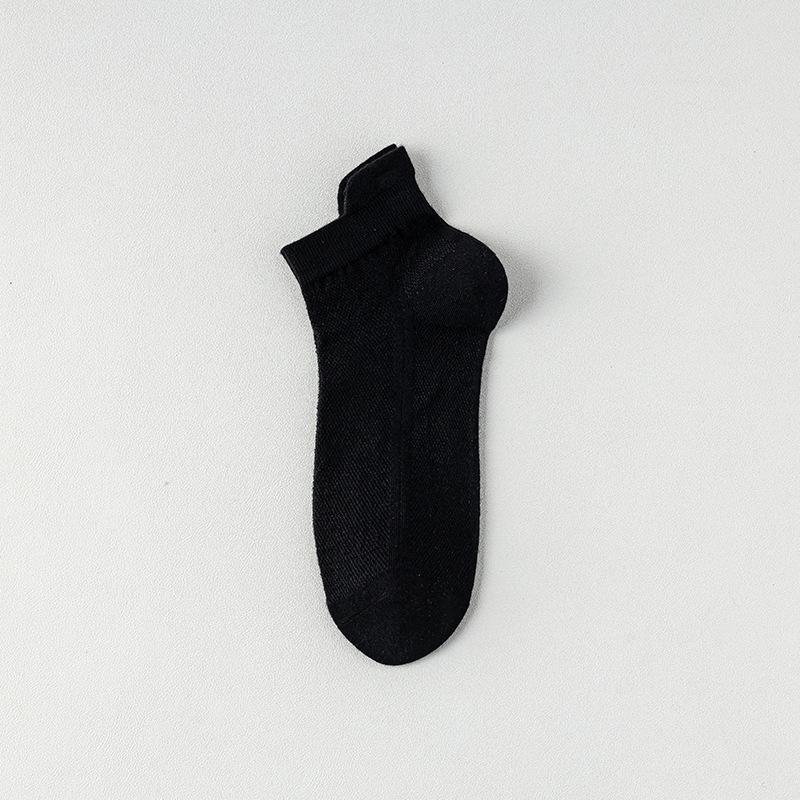Sommarstrumpor för kvinnor, tunna, svala, andningsaktiva med nätstruktur och halkskydd vid hälen, benhöga strumpor i ren bomull utan sömmar