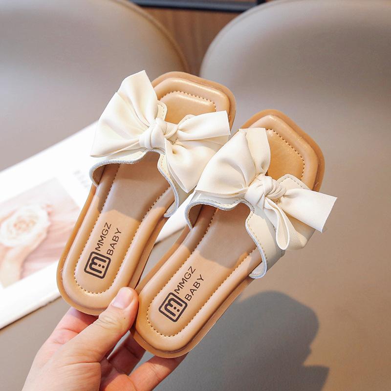 

Children s slippers summer new girl slippers fashion girls shoe soft sole anti slip kids shoes bow tie girls shoe flat shoes 26insole17.1cm