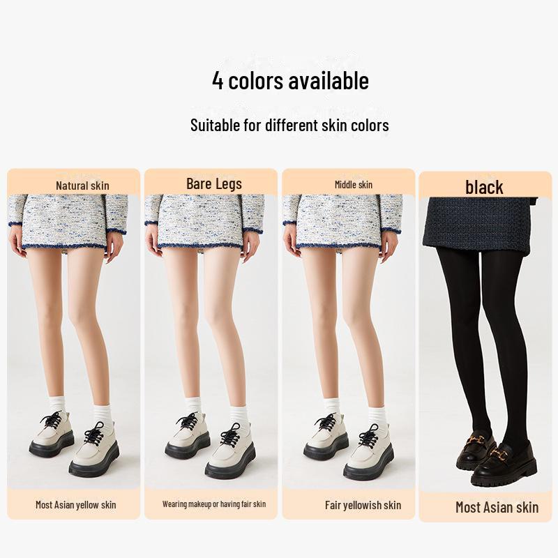 Women's Velvet Plus Winter Stockings - Nude Invisible Bottoming Pantyhose & Thick Leggings