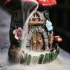 1pc Mushroom House Resin Handicraft Home Ornaments Backflow Incense Burner (Without Incense Cones)