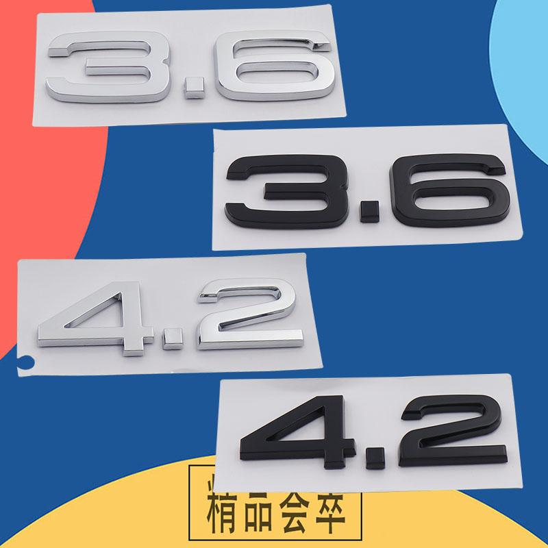 3D Premium 2.4 2.8 3.2 3.6 4.2 4.6 Logo Sticker Tail Bumper Badge Auto Rear Trunk Emblem Accessories