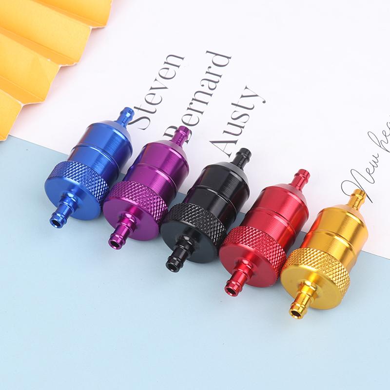 Universal 8mm 5/16'' Motorcycle Fuel Filter Car Oil Inline For Motorcycle Scooters Chrome Aluminum Fuel Filters 7 Color