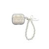 Solid Color Bow Tie Pearl Chain Apple Bluetooth Headphone Case For Airpods4 Case Airpodspro3