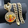 Fire and Dumbbell Fashion European and American Hip Hop Pendant As A Symbol of Power for Men's Trendy Brand Accessories