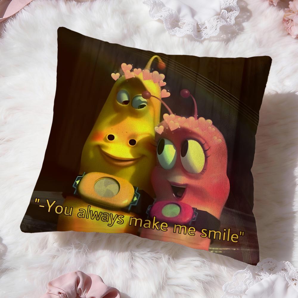 Cute L-LarvaS Cushion Cover Premium Comfort Reversible Pillow Cove -Two in One Design for Any Room & Car Interior