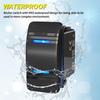 Joinfworld Marine Rocker Switch 12V 20A 3 Position ON Off ON DPDT 7 Pin 3 Way Rocker Switch Toggle Waterproof Blue LED Light With Jumper Wire For