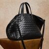 Leather Design Woven Tote Bag Women'S Commuter Versatile Large-Capacity Portable Oblique Span Bag